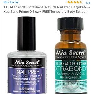 Mia Secret Nail prep & Xtrabond & Monomer BUNDLE